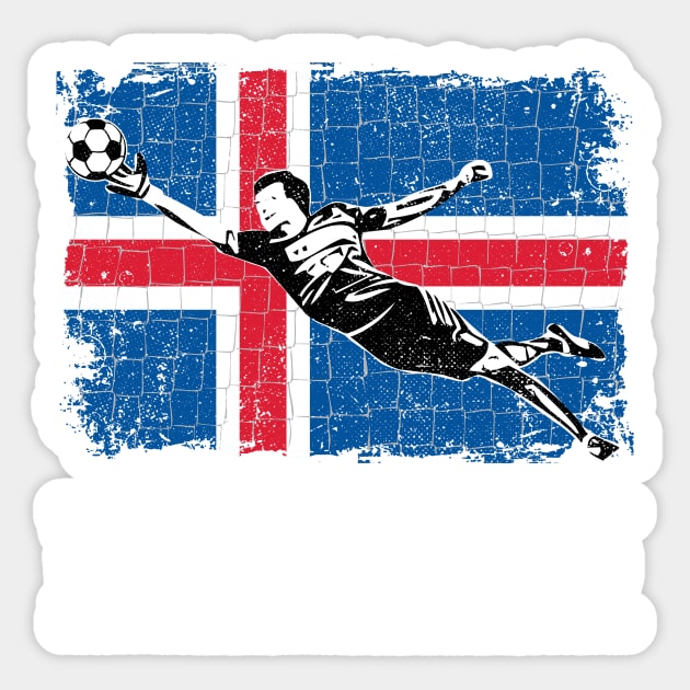 Iceland Soccer Supporter Goalkeeper Shirt Sticker by zeno27